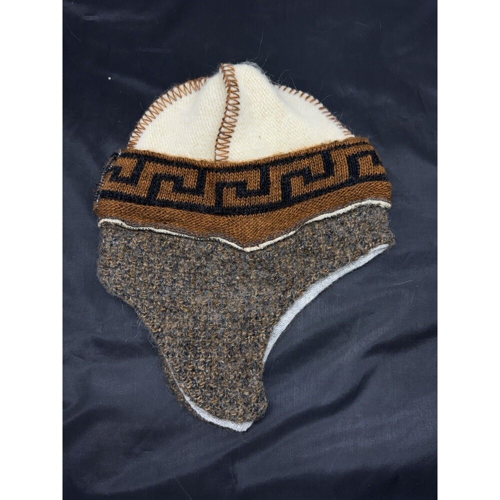 Icelandic Wool Beanie Winter Hat w/ Ear Flaps 100% Wool Handmade